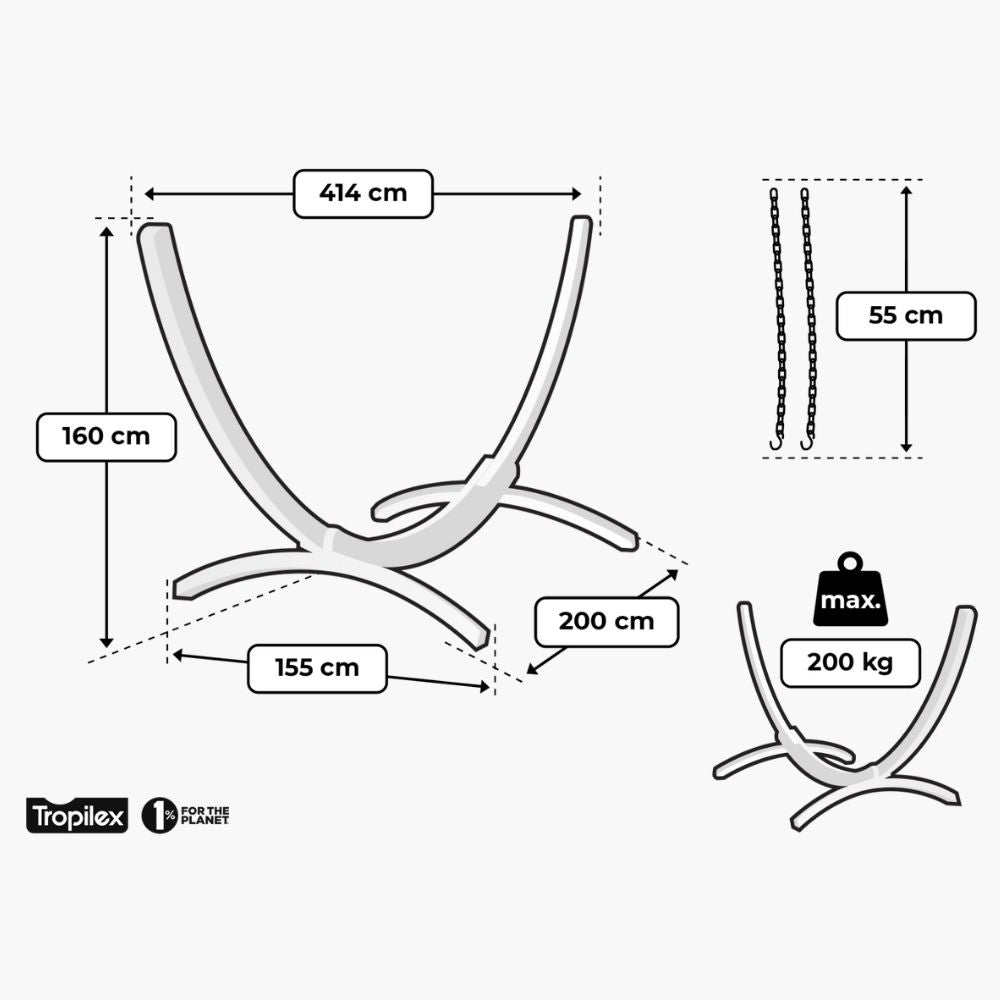 Premium Larch Wood Hammock Stand – Double Size